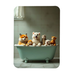 Ímã Animais engraçados na banheira