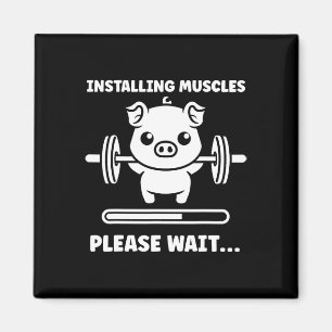 Imã Animais Instalando Músculos Fitness Musculação Por