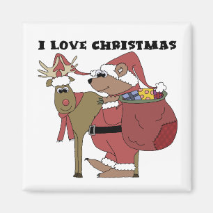Imã Animais que adoro Camisetas de Natal e presentes