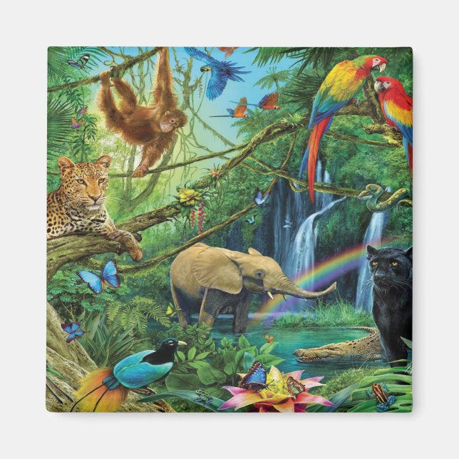 Imã Animais que vivem juntos travesseiros decorativos (Frente)