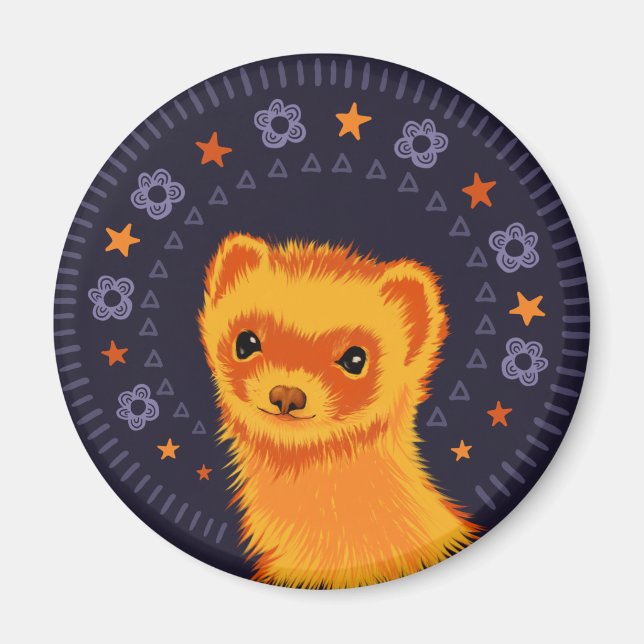 Imã Animal adorável de cabeça de furão (Frente)