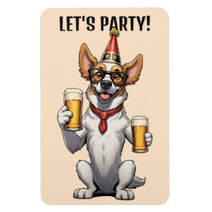 Ímã Animal de festa de texto personalizado