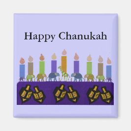 Imã Animal Dreidel Hannukah Menorah Magnet