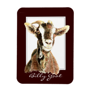 Ímã Animal engraçado da cabra de Billy da aguarela