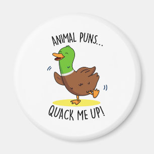 Imã Animal Puns Quack Up Cute PUn