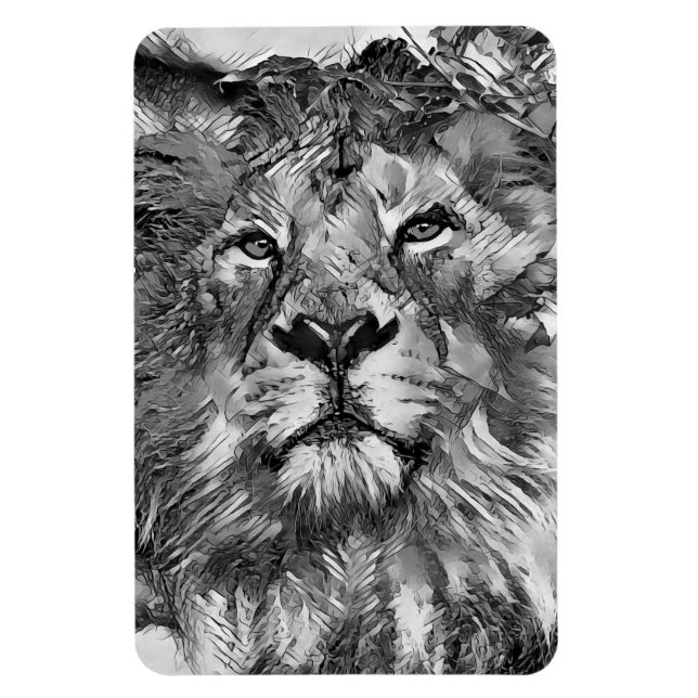 Ímã AnimalArtBW_Lion_003 (Vertical)