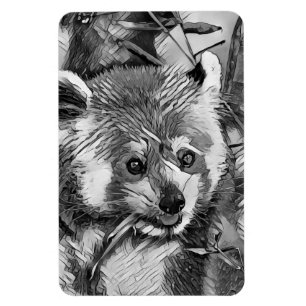 Ímã AnimalArtBW_RedPanda_003