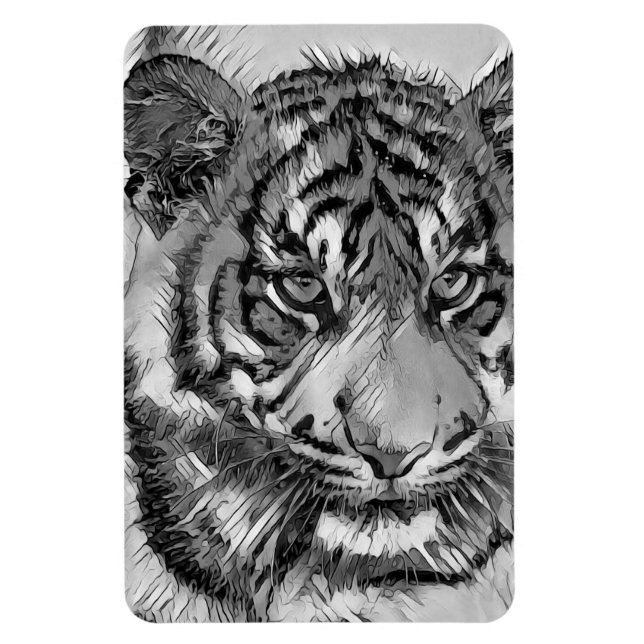 Ímã AnimalArtBW_Tiger_009 (Vertical)