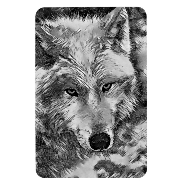 Ímã AnimalArtBW_Wolf_002 (Vertical)