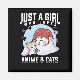 Imã Anime e Cats Otaku Japonês Anime Girl