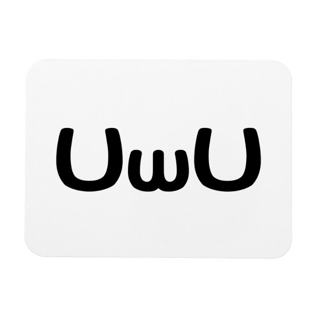 Ímã Anime Feliz Da UwU Face Emoticon (Horizontal)