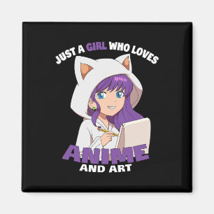 Imã Anime Girl Just A Girl Who Loves Anime And Art
