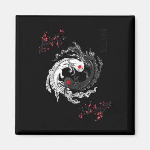 Imã Anime Gráfico de Arte Japonês Yin Yang Axolotls Ax
