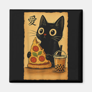 Imã Anime Kawaii Japonês Cat Zza A Tea Cat Comendo Zza