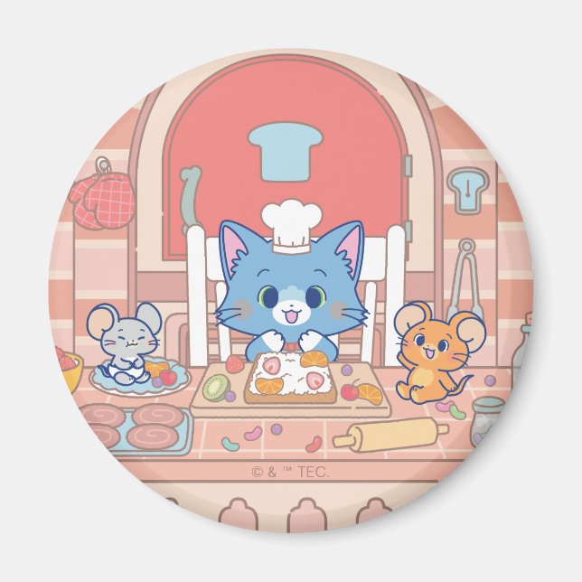 Imã Anime Tom, Jerry e Tuffy Bakery (Frente)