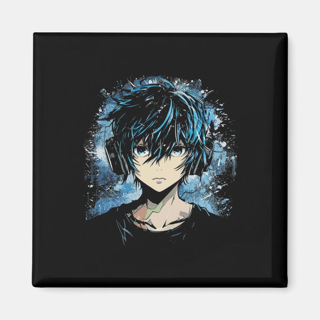 Imã Anime Trabalho de arte do Fone de Ouvido do Anime  (Frente)