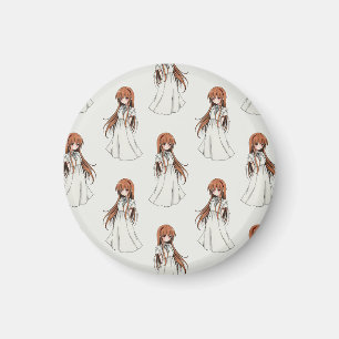 Imã Anime Weeb Girl Manga Pattern Design
