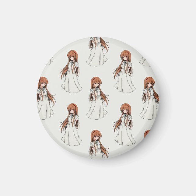 Imã Anime Weeb Girl Manga Pattern Design (Frente)