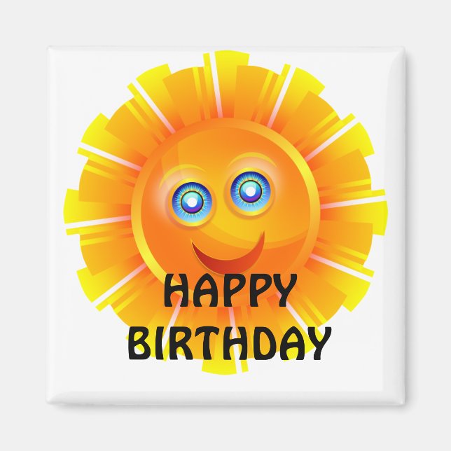 Imã ANIVERSÁRIO: Aniversário Sunshine (Frente)