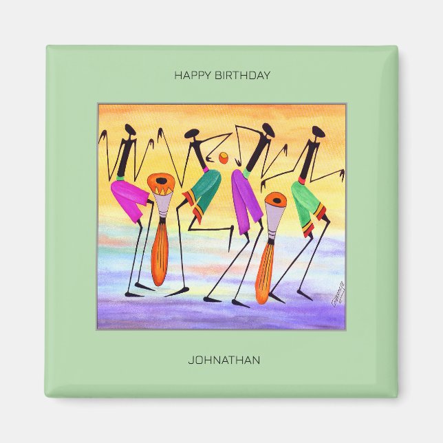 Imã Aniversário, aquarela Felicidade Incrível (Frente)