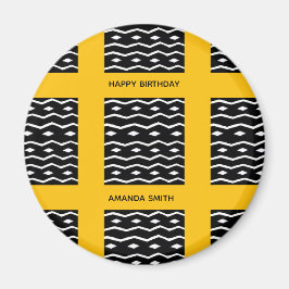 Imã Aniversário, Arte Africana Padrão Étnico Laranja P