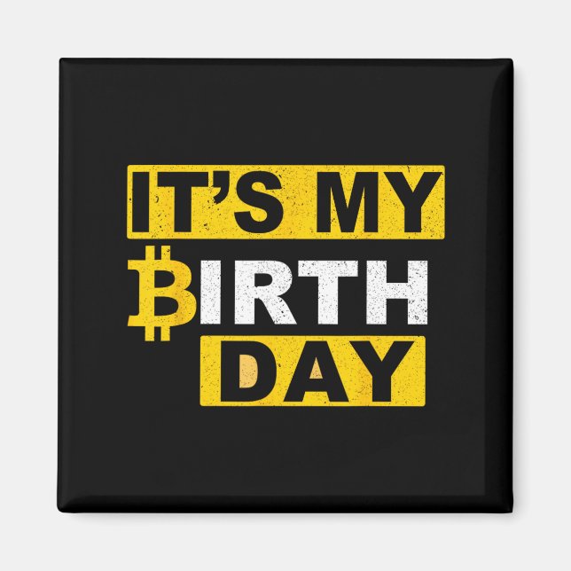 Imã Aniversário Btc Cripto Aniversário Bitcoin B-Day H (Frente)