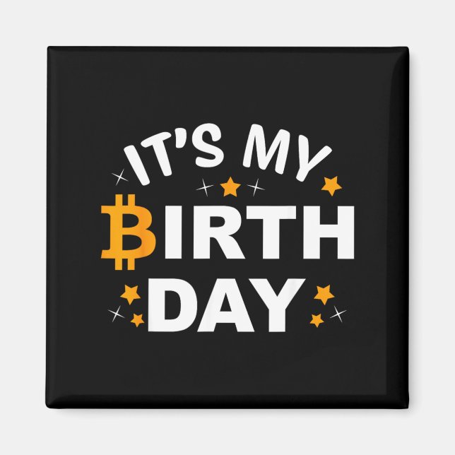 Imã Aniversário Btc Cripto Aniversário Bitcoin B-Day H (Frente)