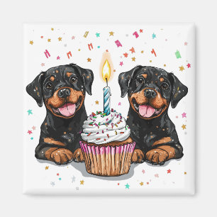 Imã Aniversário Cães Rottweiler