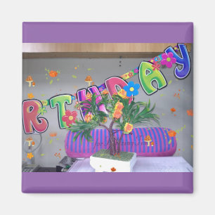 Imã Aniversário Colorido Adorável