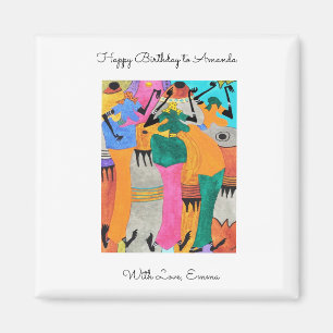 Imã Aniversário, cor d'água, Quênia African Art Joy Da