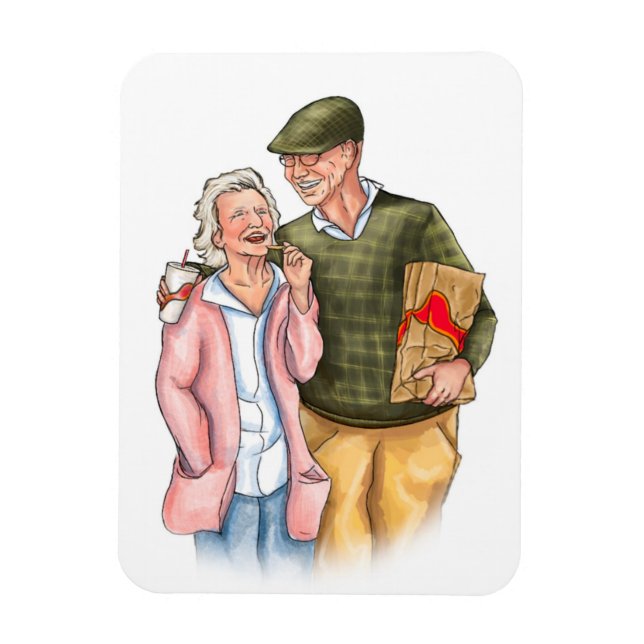 Ímã Aniversário da arte original do cheio antigo (Vertical)