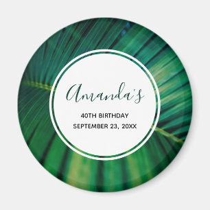 Imã Aniversário da Floresta Tropical Verde Folha