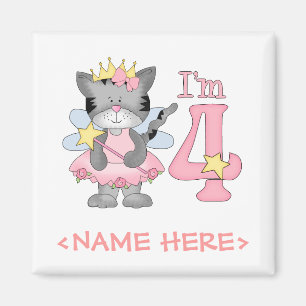 Imã Aniversário da princesa Gatinho 4o