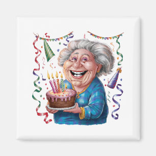 Imã Aniversário da Vovó com Grande Sorriso