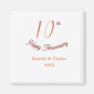 Imã aniversário de 10 anos de casamento pêssego pastel