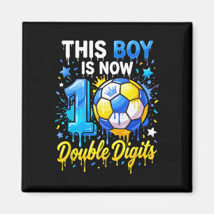 Imã Aniversário de 10 anos de futebol Este menino agor