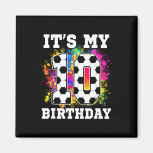 Imã Aniversário de 10 anos Tema de Futebol É Meu 10º A