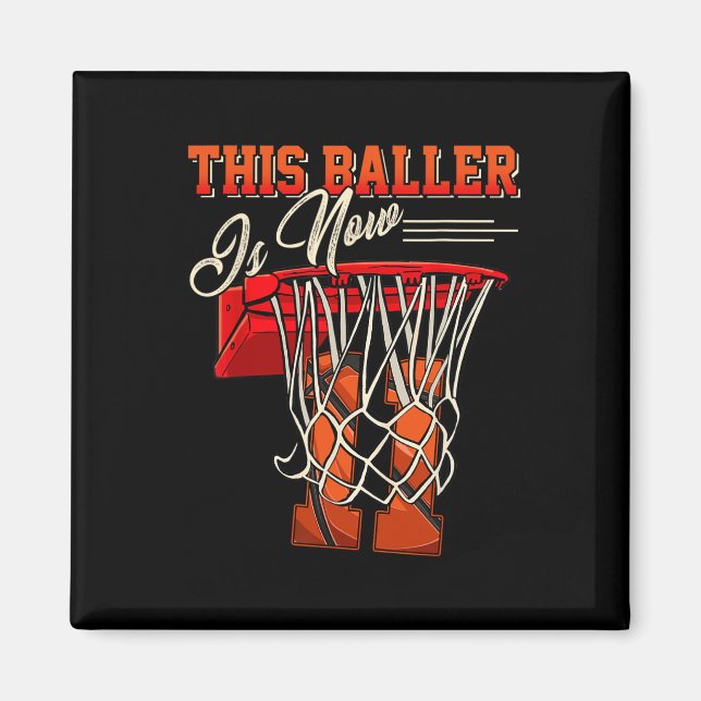 Imã Aniversário De 11 Para Garoto De Basquete De 11 An (Frente)