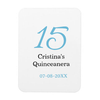 Ímã aniversário de 15 anos da quinceanera azul preto l