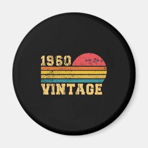 Imã Aniversário de 1960 Pôr do Sol Vintage Retro   