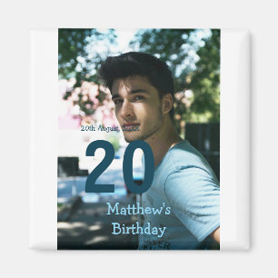 Imã aniversário de 20 anos adicionar nome foto data ho