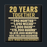 Imã Aniversário de 20 anos de 20 de Shirt Golpe de Pre<br><div class="desc">20 anos Aniversário T Shirt 20 Gift Casais T-shirt.png</div>