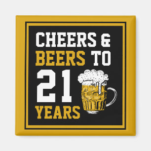 Imã aniversário de 21 anos para saudações e cervejas a