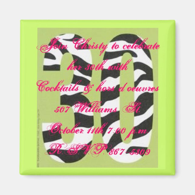 Imã aniversário de 30 anos (Frente)