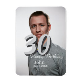 Ímã aniversário de 30 anos adiciona nome data ano ano