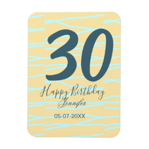 Ímã aniversário de 30 anos adicionar nome data ano ama