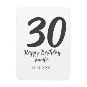 Ímã aniversário de 30 anos adicionar nome data ano ano
