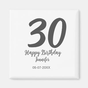 Imã aniversário de 30 anos adicionar nome data ano ano