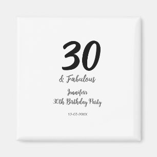 Imã aniversário de 30 anos adicionar nome data ano neg