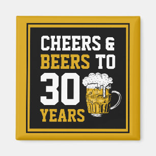 Imã aniversário de 30 anos para saudações e cerveja